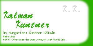 kalman kuntner business card