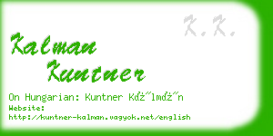 kalman kuntner business card